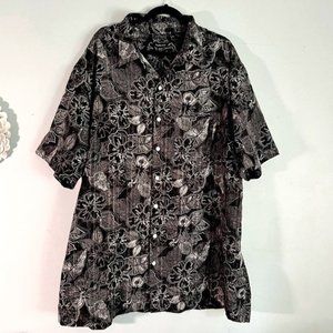 Van Heusen Mens 2XLT Tall Button Down Short Sleeve Soft Hawaiian Shirt